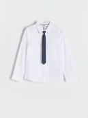 Bluzki dla chłopców - Reserved - Elegancka koszula z krawatem - biały - miniaturka - grafika 1