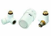 Głowice termostatyczne - Zestaw prawy (dwa zawory + głowica) Danfoss X-tra Collection do grzejników łazienkowych i dekoracyjnych, kolor biały - miniaturka - grafika 1