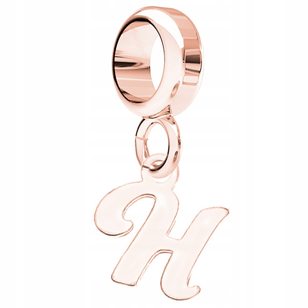 Charms Literka H różowe złoto 925