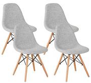 Krzesła - 4szt x Nowoczesne krzesła tapicerowane skandynawskie materiałowe - szare - miniaturka - grafika 1