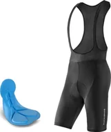 Spodenki rowerowe - Spodenki rowerowe kolarskie krótkie na szelkach z wkładką XL - czarne ROCKBROS - miniaturka - grafika 1