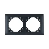 Klawisze i ramki - Efapel Ramka podwójna LOGUS 90 Czarny - miniaturka - grafika 1