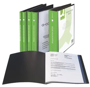 Q-Connect Teczka ofertowa z kieszenią opisową, PP, A4, 60 koszulek, czarna KF012 - Teczki i skoroszyty - miniaturka - grafika 3