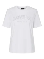 Koszulki i topy damskie - Pieces Koszulka "Tara" w kolorze białym - miniaturka - grafika 1