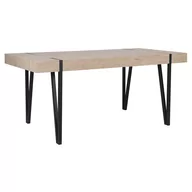 Stoły - Beliani Stół do jadalni 150 x 90 cm jasne drewno z czarnym ADENA - miniaturka - grafika 1