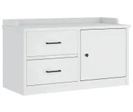 Ławki do przedpokoju - Szafka z siedziskiem biała H3-A74 - miniaturka - grafika 1