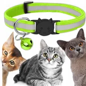 Obroże dla kotów - OBROŻA DLA KOTA KOTKA ODBLASKOWA Z DZWONECZKIEM KOT PIES LEKKA WYGODNA - miniaturka - grafika 1