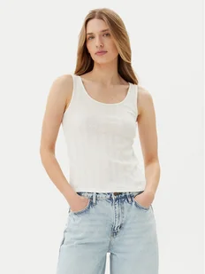 Pieces Top Fia 17155482 Biały Slim Fit - Koszulki i topy damskie - miniaturka - grafika 1