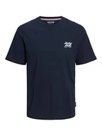 Koszulki męskie - JACK & JONES PLUS Męski t-shirt JORTREVOR SS Tee Crew Neck PLS, granatowy, rozmiar 3XL, granatowy blezer, 3XL - miniaturka - grafika 1