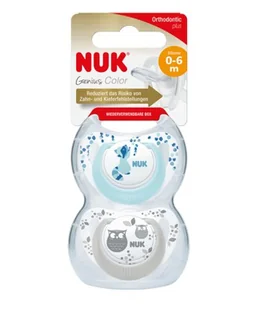 NUK NUK Smoczek Uspakajający 0-6M ""1"" GENIUS Boy SILIKON 2szt. 730047A - Smoczki uspokajające - miniaturka - grafika 1