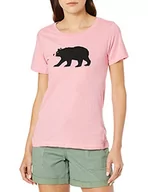 Koszulki i topy damskie - Hatley Damen-Pyjama-T-Shirt, różowy, Damska koszulka z krótkim rękawem - czarny miś na różowym, XL - miniaturka - grafika 1