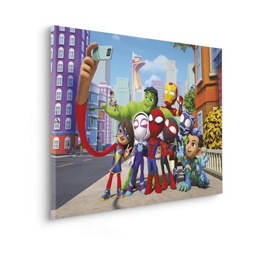 Komar Obraz na blejtramie - Spidey and His Amazing Friends Selfie - Rozmiar 40 x 30 cm - Obraz na płótnie, obraz, pokój dziecięcy, Marvel
