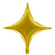 Balony i akcesoria - Balon foliowy Gwiazda 4-ramienna złota 45cm - miniaturka - grafika 1