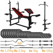 Ławki treningowe - Zestaw Kulturystyczny Sapphire Solid 150Kg Z Ławką Xg500, Gryf Prosty + Lekkołamany - miniaturka - grafika 1