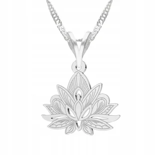 Naszyjnik Srebrny z Kwiatem Lotosu Kwiat Lotos Kwiatek Flower SREBRO 925 - Naszyjniki Naszyjnik Srebrny z Kwiatem Lotosu Kwiat Lotos Kwiatek Flower SREBRO 925 - Naszyjniki - miniaturka - grafika 1
