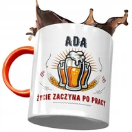 Kubki - Kubek Pomarańczowy Dla Ady Żony Koleżanki Prezent z Nadrukiem ze Zdjęciem + Opakowanie na prezent (wzór 03) - miniaturka - grafika 1