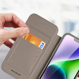 Dux Ducis Skin X Pro etui iPhone 14 Plus magnetyczny pokrowiec MagSafe z klapką beżowy - Etui i futerały do telefonów - miniaturka - grafika 10