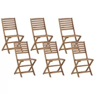 Fotele i krzesła ogrodowe - Beliani Zestaw 6 krzeseł ogrodowych akacjowych TOLVE - miniaturka - grafika 1