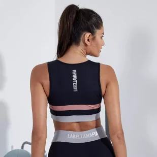 Top damski LABELLAMAFIA TOP BLACK - Bielizna sportowa damska - miniaturka - grafika 2