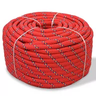 Łańcuchy i liny stalowe - Linka vidaXL żeglarska z polipropylenu, 14 mm, 50 m, czerwona vidaXL - miniaturka - grafika 1