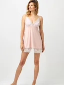 Bielizna nocna - KOSZULKA NOCNA z koronką na plecach 64 - brudny róż L - miniaturka - grafika 1