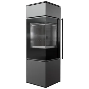 Piec stalowy koza REN S lewy, Ø 150 7 kW z czarnym termotec - Piece wolnostojące - miniaturka - grafika 1