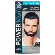 Farby do włosów i szampony koloryzujące - Joanna Power Men Color Cream Farba do włosów 3in1 dla mężczyzn 02 Dark Brown 100g - miniaturka - grafika 1