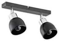 Oprawy, klosze i abażury - Lemir Feniks listwa 2 pł czarny półmatowy + chrom (O2592 P2 CZA) - miniaturka - grafika 1