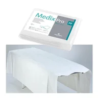 Kosmetyczne akcesoria jednorazowe - Prześcieradło jednorazowe 150cm x 210cm białe podfoliowane 54g MedixPro 5szt - miniaturka - grafika 1