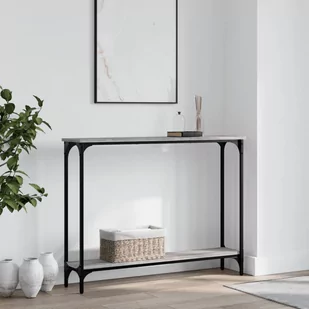 Stolik konsolowy, szary dąb sonoma, 100x22,5x75 cm Lumarko! - Konsole i sekretarzyki - miniaturka - grafika 1