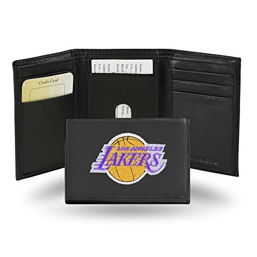 NBA Rico Industries haftowany skórzany potrójny portfel, Los Angeles Lakers, kolor zespołu, 8 x 10 cm