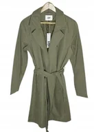Płaszcze damskie - Jdy Płaszcz Klasyczny Z Paskiem Zielony Z Podszewką Xl K1A - miniaturka - grafika 1