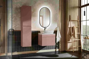 Zestaw podwieszanych mebli do łazienki, Iconic, różowy, mat - Meble łazienkowe - miniaturka - grafika 1