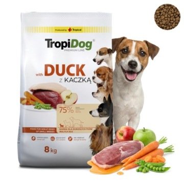 Tropidog Premium Adult Small Breeds Duck&Rice 8 kg