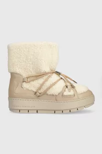 Tommy Hilfiger śniegowce TOMMY TEDDY SNOWBOOT kolor beżowy FW0FW07505 - Śniegowce damskie - miniaturka - grafika 1