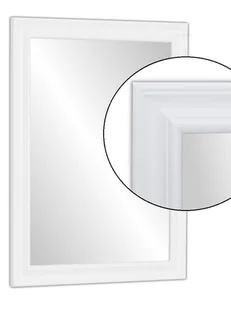 STYLOWE DUŻE lustro w BIAŁEJ OZDOBNEJ RETRO ramie 60x50cm PREMIUM - Lustra - miniaturka - grafika 1