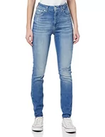 Spodnie damskie - Calvin Klein Damskie spodnie skinny z wysokim stanem, denim, M, 32 W/32 l, Dżinsowa średnia, 25W / 32L - miniaturka - grafika 1