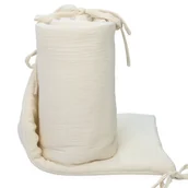 Ochraniacze do łóżeczka - OCHRANIACZ 180x30 DO ŁÓŻECZKA MUŚLINOWY PREMIUM Kerstin - miniaturka - grafika 1