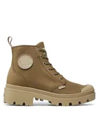 Botki damskie - Palladium Trapery Pallabase Twill 96907-204-M Zielony - miniaturka - grafika 1