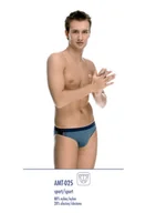 Kąpielówki męskie - SLIPY KĄPIELOWE ATLANTIC ARC AMT-025 (kolor jeans, rozmiar L) - miniaturka - grafika 1
