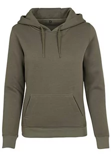 Build Your Brand Damska bluza z kapturem Ladies Heavy Hoody, bluza z kapturem dla kobiet, wykonana z mocnego materiału dresowego, dostępna w wielu kolorach, rozmiary XS - 3XL, zielony (oliwka), M - Bluzy damskie - miniaturka - grafika 1