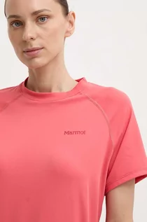 Koszulki sportowe damskie - Marmot t-shirt sportowy Windridge kolor różowy - grafika 1