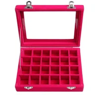 Biżuteria - akcesoria - 24-komorowa tacka na biżuterię do gabloty ekspozycyjnej, tacka do przechowywania pierścionków, pudełko do przechowywania kolczyków - miniaturka - grafika 1