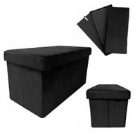 Pufy i podnóżki - Pufa Tapicerowana Składana Siedzisko Perfect Duo Czarna - miniaturka - grafika 1