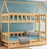 Łóżka dla dzieci i młodzieży - Łóżko piętrowe dla dzieci z szufladami sosna Gigi 4X 180x90 cm - miniaturka - grafika 1