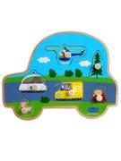 Zabawki interaktywne dla dzieci - Barbo Toys Peppa Pig - Wooden Puzzles - Transport - miniaturka - grafika 1