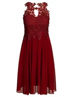 Sukienki - ApartFashion Women's APART sukienka koktajlowa z szyfonu, siateczki i koronki, sukienka specjalna na karnawał, bordowa, regularna - miniaturka - grafika 1
