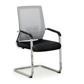 Fotele i krzesła biurowe - B2B Partner Krzesło konferencyjne ELITE NET, szary/czarny SL1606CTX0101K304E10 - miniaturka - grafika 1