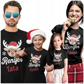 Koszulki męskie - 4 KOSZULKI ŚWIĄTECZNE ZESTAW CAŁEJ RODZINY RODZINY 2+2 RODZICE + DZIECI - miniaturka - grafika 1