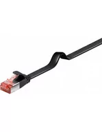Kable miedziane - Goobay Płaski przewód  Cat 6 u/FTP PIMF Czarny 15 m 94238 - miniaturka - grafika 1